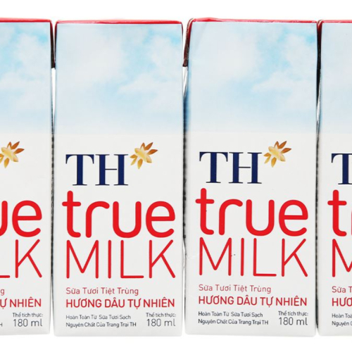 Sữa tươi tiệt trùng hương dâu TH True Milk 180ML